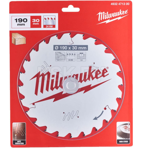 Диск пильный для циркулярок Milwaukee 190/30/1,6 Z24ATB (4932471300)