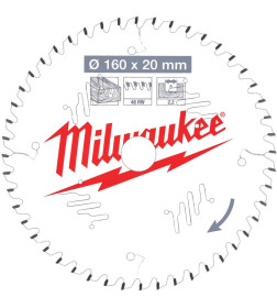 Диск пильный для циркулярок Milwaukee WCSB 160x20 Z12 (по дереву)