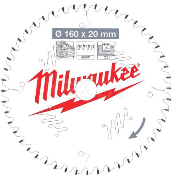 Диск пильный для циркулярок Milwaukee WCSB 160x20 Z12 (по дереву) (4932471291) 