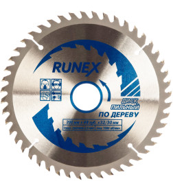 Диск пильный по дереву 200мм х 48 зуб х 32/30мм "Runex"