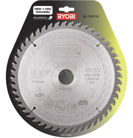 Диск пильный по дереву RYOBI SB216T48A1 216х30х2,4 мм (5132002620) 