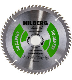 Диск пильный серия Hilberg Industrial Дерево 210*60Т*30 mm