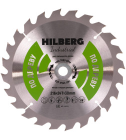 Диск пильный серия Hilberg Industrial Дерево 216*24Т*30 mm