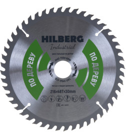 Диск пильный серия Hilberg Industrial Дерево 216*48Т*30 mm