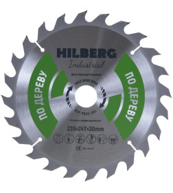 Диск пильный серия Hilberg Industrial Дерево 235*24Т*30 mm