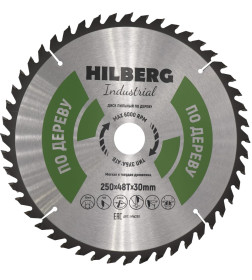 Диск пильный серия Hilberg Industrial Дерево 250*48Т*30 mm