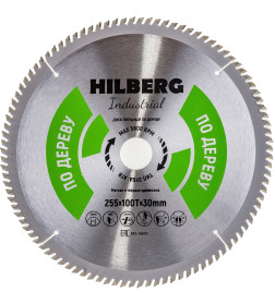 Диск пильный серия Hilberg Industrial Дерево 255*100Т*30 mm