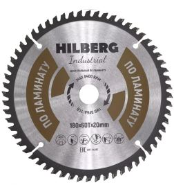 Диск пильный серия Hilberg Industrial ЛАМИНАТ 180*60Т*20 mm