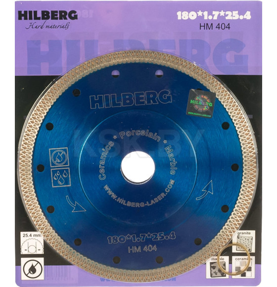 Диск алмазный 180 Hilberg Ультратонкий турбо X тип 180*10*25.4 Толщина реж. кромки 1.55 mm (переходн (HM404) 