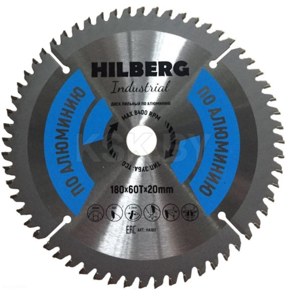 Диск пильный серия Hilberg Industrial Алюминий 180*60Т*20 mm (HA180) 