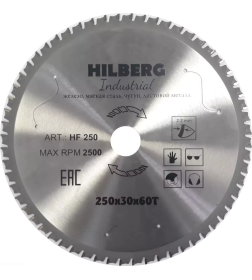 Диск пильный серия Hilberg Industrial Металл 250*60Т*30 mm