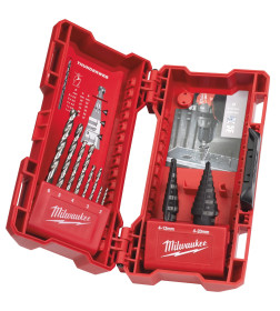 Набор ступенчатых сверл и сверл по металлу Milwaukee STEP DRILL SET (10 шт.)