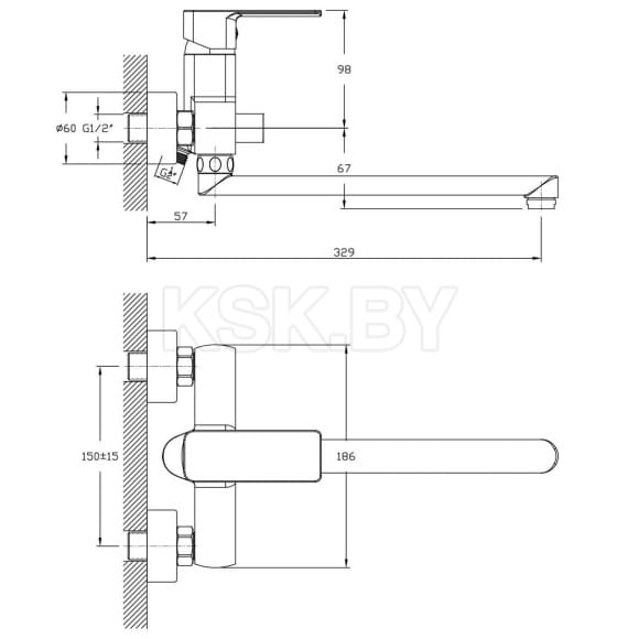 Смеситель для ванной Decoroom, DR20043 (DR20043) 