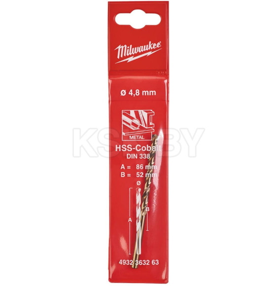 Сверло по металлу  4,8x52x86 HSS-Co Milwaukee (4932363263) 