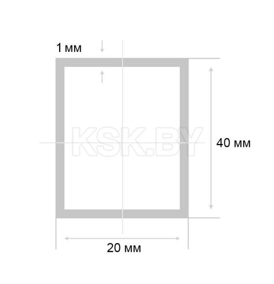 Труба профильная прямоугольная 40х20х1,0мм 