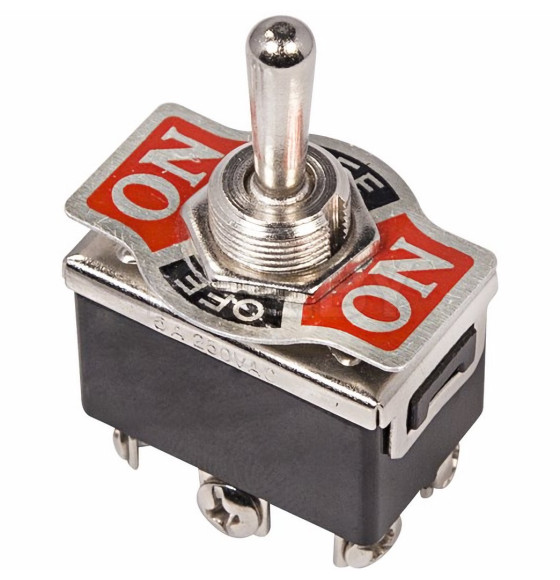 Тумблер 250V 15А (6c) ON-OFF-(ON) двухполюсный (KN-213) REXANT (36-4171) 