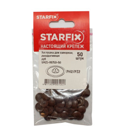 Заглушка для самореза PH2, декоративная  дуб STARFIX (50 шт в зип-локе)