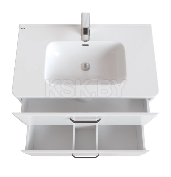 Тумба напольная с умывальником белая, 80 см, Brick, IDDIS (BRI80WFi95K) 