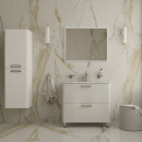 Тумба напольная с умывальником белая, 80 см, Brick, IDDIS (BRI80WFi95K) 