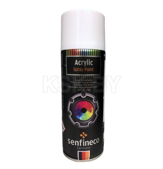 Краска акриловая глянцевая белая 400мл. Senfineco Apint Acrylic White