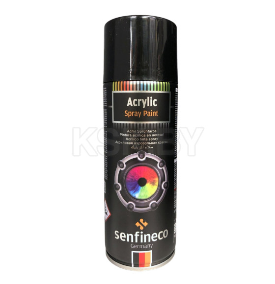 Краска акриловая черная 400мл. Senfineco Paint Acrylic 800°C High Tem. Black