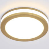 Встраеваемый светодиодный светильник с LED подсветкой круг DSKR80 5W 4200K SGD золото матовый