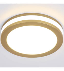 Встраеваемый светодиодный светильник с LED подсветкой круг DSKR80 5W 4200K SGD золото матовый