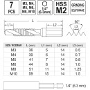 Набор сверло-метчик М3-М10 HEX (7шт) YATO (YT-44849) 