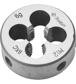 Плашка M12 х 1,75 мм 9ХС ЗУБР "МАСТЕР"