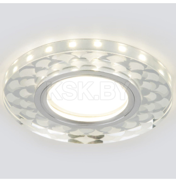 Встраиваемый светильник с LED подсветкой SL/WH зеркальный/белый, 2247 MR16 (a047760) 