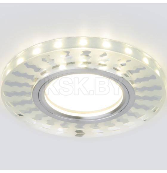 Встраиваемый светильник с LED подсветкой SL/WH зеркальный/белый, 2248 MR16 (a047761) 