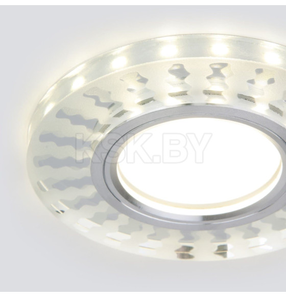 Встраиваемый светильник с LED подсветкой SL/WH зеркальный/белый, 2248 MR16 (a047761) 