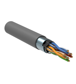 Кабель сетевой FTP CAT5E медь 4*2*24AWG solid PVC серый (бухта 305м) ITK