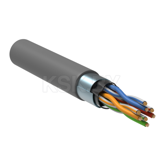 Кабель сетевой FTP CAT5E медь 4*2*24AWG solid PVC серый (бухта 305м) ITK (LC1-C5E04-311) 