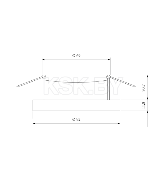 Светильник встраиваемый 10W 4200K черный 9919 LED (a052458) 