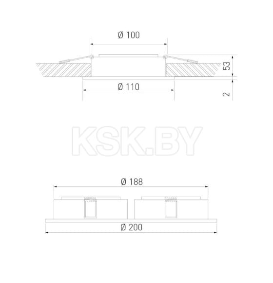 Светильник встраиваемый MR16 WH белый, 1071/2 (a036504) 