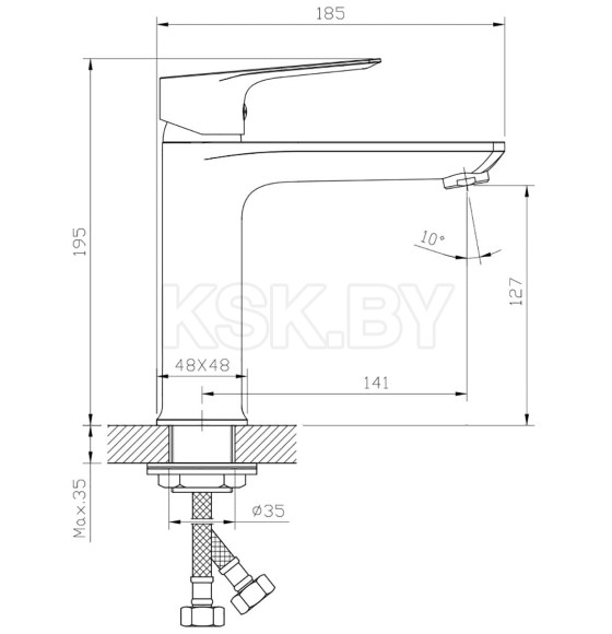 Смеситель для умывальника Rossinka Silvermix RS27-13  (RS27-13) 