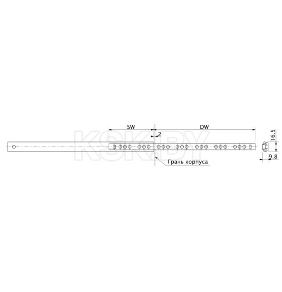 Направляющая шариковая h=17 L-310 AKS (22285) 