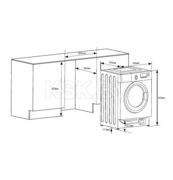 Стиральная машина встраиваемая с сушкой и инвертором MAUNFELD MBWM1486S (КА-00013388) 