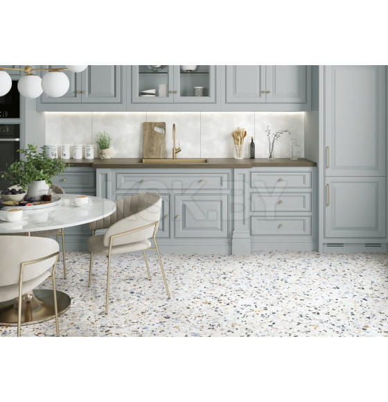 Керамогранит Terrazzo белый 570x570 мм., сорт 1 (GFU57TRZ07L)