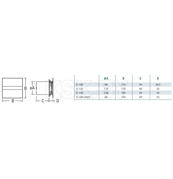 Вентилятор CATA E-100 GSTH GLASS SILVER TIMER HYGRO (E-100 GSTH GLASS SILVER TIMER HYGRO) 