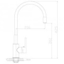 Смеситель для кухни с гибким изливом Rossinka Silvermix Z35-35U серый (Z35-35U) 