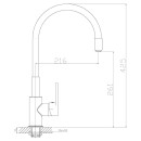 Смеситель для кухни с гибким изливом Rossinka Silvermix Z35-35U черный (Z35-35U) 