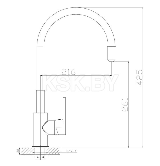 Смеситель для кухни с гибким изливом Rossinka Silvermix Z35-35U черный (Z35-35U) 