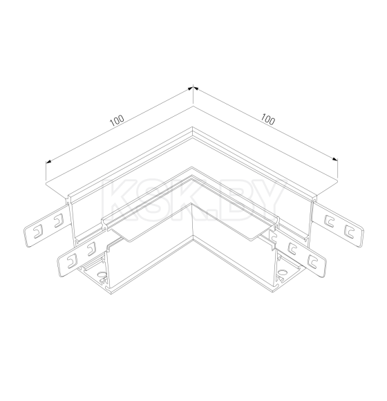 Коннектор угловой для встраиваемого шинопровода Slim Magnetic 85092/00 (a057207) 