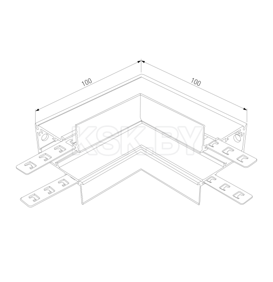 Коннектор угловой внутренний для встраиваемого шинопровода Slim Magnetic 85093/00 (a057208) 