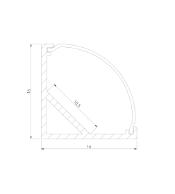 Угловой алюминиевый профиль белый/белый  для LED ленты (под ленту до 10mm) LL-2-ALP008
