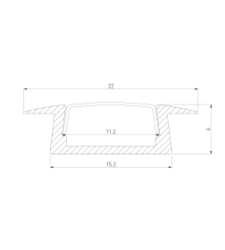 Встраиваемый алюминиевый профиль черный/черный для LED ленты (под ленту до 11mm) LL-2-ALP007