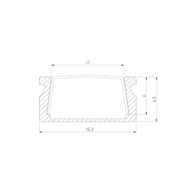Накладной алюминиевый профиль для LED ленты (под ленту до 11mm) LL-2-ALP006