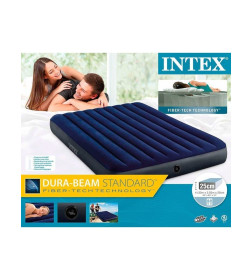 Матрас надувной Intex Classic Downy Airbed Fiber-Tech 152х203х25см, 64759